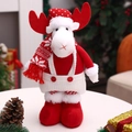 Muñeco de reno navideño de peluche con astas rojas y gorro de punto para adorno festivo - Estilo Alce