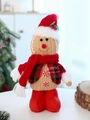 Pupazzo di pan di zenzero con sciarpa rossa e gilet a scacchi per decorazioni natalizie - Stile Cappello di Natale