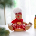 Plush gingerbread man chef doll with high hat and red scarf for Christmas decoration - Gingerbread Man Girl Style