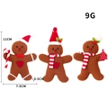 Set di 3 omini di pan di zenzero in peluche con decorazioni natalizie rosse e bianche - Omino di Pan di Zenzero Maschio