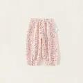 Pantaloni a quadretti rosa per bambina con pois colorati e vita elasticizzata - Rosa / 80