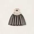 Robe sans manches élégante pour fille avec motif papillon et jupe en tulle noir - 110 / Noir