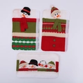Lot de couvre-poignées de micro-ondes bonhomme de neige en velours rouge et vert - Housse de Poignée de Réfrigérateur