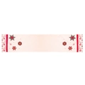 Runner da tavola natalizio nordico con motivo a fiocco di neve beige e bordi rossi decor - Stile Nordico