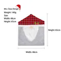 Christmas chair cover with red black plaid pattern and grey gnome design 48x65cm - Red Plaid Chair Cover