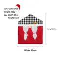 Gnome style Christmas chair cover with red fabric and black white plaid pattern - Grey Plaid Chair Cover