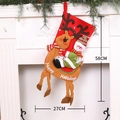 Grande chaussette de Noël de 58 cm avec renne 3D et broderie Happy Holidays - Bonhomme de Neige Chevauchant un Renne