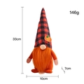 Gnomo autunnale di peluche con cappello a quadri rossi e barba arancione, 33cm - Stile a Quadri Rossi