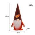 Gnomo del raccolto in peluche con corpo arancione e foglia d'acero su cappello da 33cm - Caffè