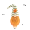 Harvest gnome plush with orange beard and striped green hat with maple leaf 20cm - Orange Male Style