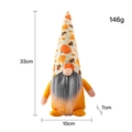 Gnomo autunnale di peluche con cappello di zucca e foglie di acero 33cm - Zucca Arancione