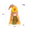 Sunflower themed harvest gnome doll with orange braids and knit hat in 20cm height - Orange Women