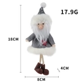 Pluche kerstkabouter hanger met grijze muts en rode ster, 18cm hoogte, kerstdecoratie - Kerstman Hanger