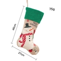 Grüner gestrickter Weihnachtsstrumpf aus Sackleinen mit Schneemann, 46 cm Geschenkbeutel - Schneemann