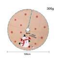Jupe de sapin de Noël 108cm avec broderie bonhomme de neige et texte Merry Christmas - Style Bonhomme de Neige