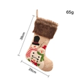 Brauner Leinen-Weihnachtsstrumpf mit Plüschrand und Schneemann-Applikation, 38x25cm - Weihnachtsschneemann-Strumpf