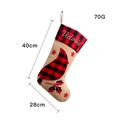 Plaid cardinal Christmas stocking with Victoria embroidery and rustic burlap finish - Christmas Bird Style