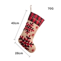 Plaid Christmas stocking with snowflake motif and Sarah embroidery 40cm height - Christmas Snowflake Style