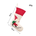 Grande calza natalizia ricamata con corpo in feltro bianco e motivo di gnomo lavorato - Stile Borsa Regalo di Natale