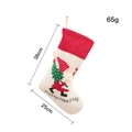 Calza di Natale ricamata con gnomo in rosso e beige con altezza di 38cm - Albero di Natale