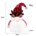 Gnomo navideño con gorro rojo de lentejuelas y cuernos marrones, 25x20x13cm - Rojo Luminoso