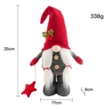Gnomo di Natale rosso con gambe telescopiche luminose e decorazione a foglia di agrifoglio - Stile Femminile Senza Volto