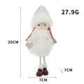 Plüsch Weihnachtsengel Anhänger mit weißer Paillettenmütze und silbernem Glitzer Herz - Engel Mädchen mit Herz Stil / Weiß