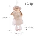 Pendentif ange de Noël en peluche blanche avec détails de flocons de neige argentés - Blanc