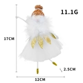 Weihnachtsengel Plüschpuppe mit weißem Netzrock und Goldflügeln, Höhe 17cm - Gold Ballettmädchen Anhänger