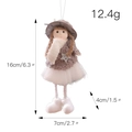 Pendentif ange de Noël en peluche grise avec détails de taille et étoile argentée - Gris