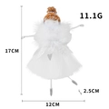 Weißer Plüsch-Engel Weihnachtsanhänger mit Federschal und Netzrock, Höhe 17cm - Silber Ballettmädchen Anhänger