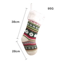 Calcetín navideño de punto rojo y blanco con copos de nieve y medidas de 38cm de alto - Nieve de Navidad