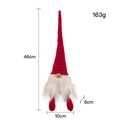 Gnomo de Navidad de felpa con gorro largo de punto rojo y barba blanca, adorno de 46cm - Rojo sin Rostro