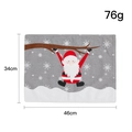 Mantel individual navideño de lino con bordado de Papá Noel y copos de nieve, 46x34cm - Patrón de Papá Noel