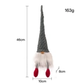 Gnomo de Navidad de punto gris con barba blanca y pies rojos, figura decorativa de 46cm - Gris sin Rostro