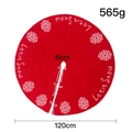 Jupe de sapin de Noël rouge tricotée avec texte Let it Snow et flocons de neige, 120cm - Motif de Flocon de Neige Tricoté