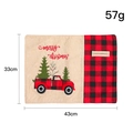 Sottopiatto natalizio in iuta con ricamo furgone rosso e motivi a scacchi 43x33cm - Tovaglietta Design Auto