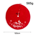 Gonna per albero di Natale rossa lavorata a maglia con renne e bordo di fiocchi di neve - Alce Inglese (Maglia)