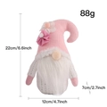 Pink knit gnome doll with flower hat, weight 88g, dimensions 22x12x7cm for decor - Knitted Male Style