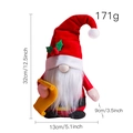 Red Christmas Gnome with yellow scroll and size specs 12.5x5.1 inch dimensions - Red Male Santa Claus