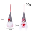 Set di due gnomi natalizi grigi con cuore rosso e dettaglio fiocco a quadri - Cuore Grigio