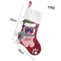 Weihnachtsstrumpf mit Mops Motiv in Rot und Weiß sowie kleiner Meow Knochen Deko - Mops Stil