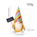 Gnomo di compleanno arcobaleno con corpo giallo e cartello Happy Birthday - Stile Uomo (Con Segnale di Compleanno) / Stile Barba Gialla (Compleanno Arcobaleno Uomo)