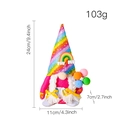 Gnomo di compleanno arcobaleno di peluche con cappello a righe e palloncini - Stile Donna (Con Palloncini Colorati) / Stile Trecce Rosa (Compleanno Arcobaleno Donna)