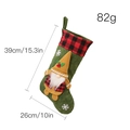 Christmas gingerbread gnome stocking in dark green with red plaid trim and 39cm length - Green