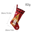 Christmas gingerbread man stocking with red plush fabric and plaid cuff decoration - Red