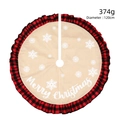 Jupe de sapin de Noël de 120cm avec bordure à carreaux rouges et noirs et flocons - Red And Black Checkered Tree Skirt