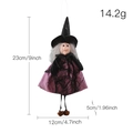 Halloween purple witch hanging decoration with measurements of nine inches in height - Witch Style A