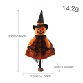 Halloween plush pumpkin witch ornament with bell, 9-inch hanging spooky decoration - Pumpkin Style B