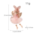 Angelo di pizzo rosa con orecchie di coniglio e bacchetta a stella, altezza di 21cm - Rosa